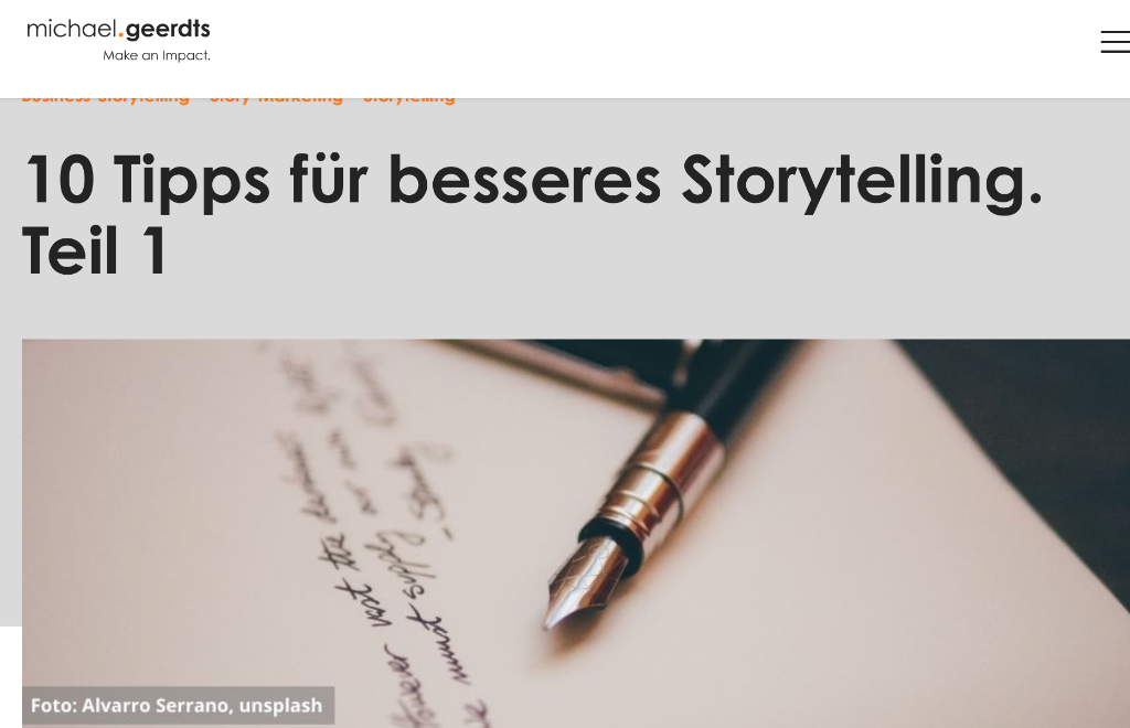 Erste fünf Tipps für besseres Storytelling