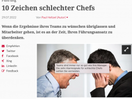 10 Zeichen schlechter Chefs